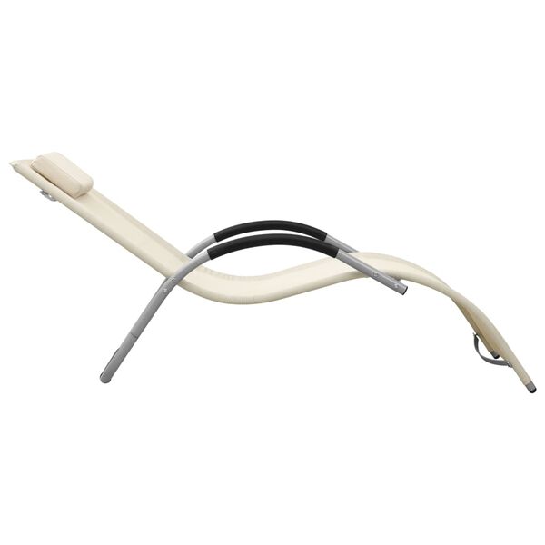 vidaXL Zahradn&iacute; leh&aacute;tka 2 ks textilen kr&eacute;mov&eacute; a &scaron;ed&eacute;