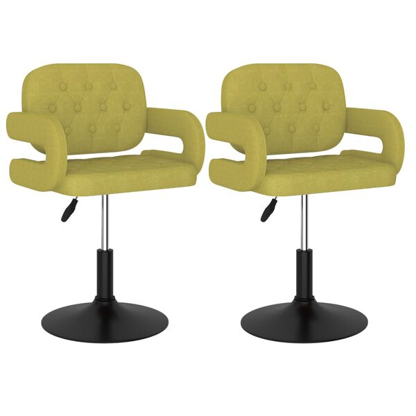 vidaXL Otočn&eacute; j&iacute;deln&iacute; židle 2 ks zelen&eacute; textil