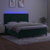 vidaXL Box spring postel s matrac&iacute; a LED tmavě zelen&aacute; 160x200 cm samet