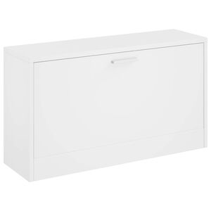 vidaXL Botn&iacute;k b&iacute;l&yacute; s vysok&yacute;m leskem 80 x 24 x 45 cm, z uměl&eacute;ho dřeva
