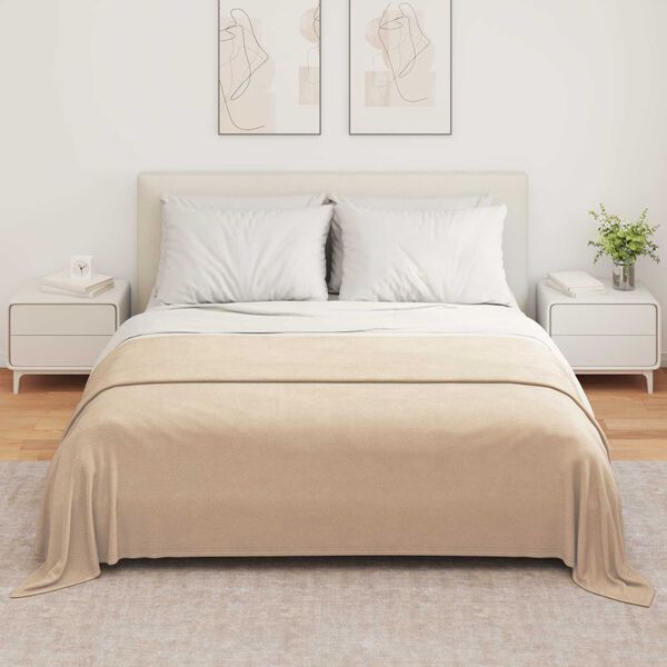 vidaXL Plažov&aacute; deka Velbloud&iacute; 280 x 210 cm Fleece