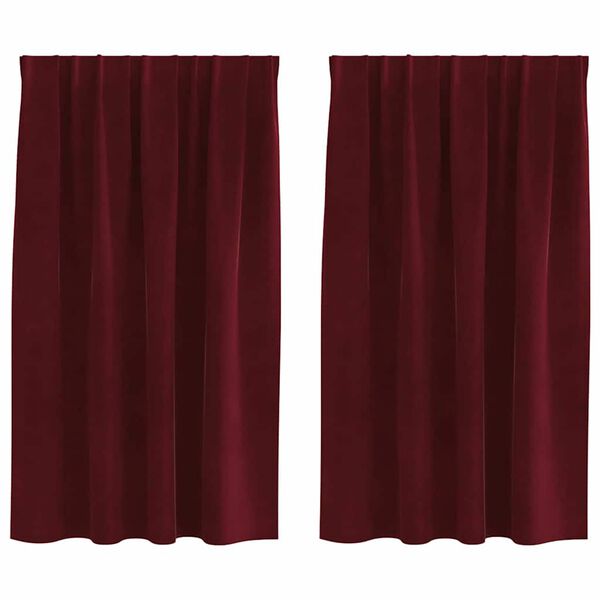 vidaXL Zatemňovac&iacute; z&aacute;věsy 2 pcs V&iacute;no Červen&eacute; 140 x 140 cm samet
