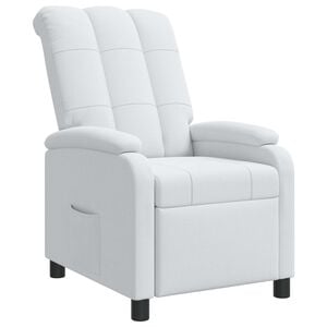 vidaXL Křeslo s funkc&iacute; ležen&iacute; B&iacute;l&aacute; Textil