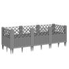 vidaXL Zahradn&iacute; truhl&iacute;k s kol&iacute;ky světle &scaron;ed&yacute; 123,5 x 43,5 x 43,5 cm PP