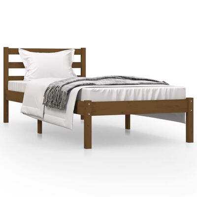 vidaXL Rám postele masivní borovice 75 x 190 cm medový Small Single