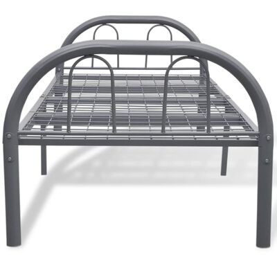 vidaXL Rám postele šedý kovový 90 x 200 cm