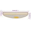 vidaXL Schodové rohože 15 ks 56x17x3 cm krémové, půlkulaté