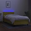 vidaXL Box spring postel s matrac&iacute; a LED zelen&aacute; 80 x 200 cm textil