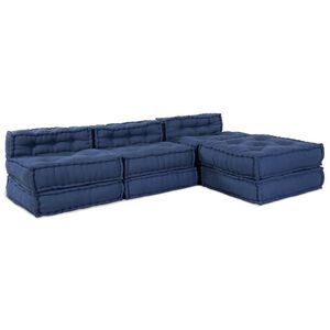 vidaXL Modulov&aacute; pohovka 4 pcs Indigo Textil