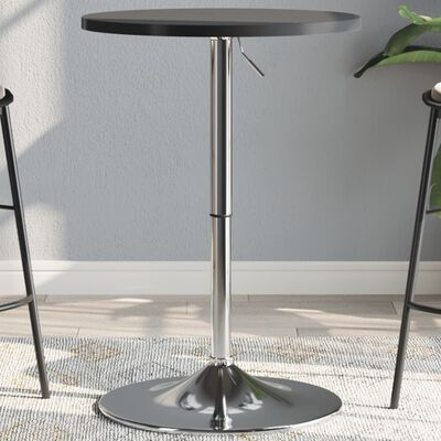 vidaXL Barový stůl černý 50x50x90 cm kompozitní dřevo chromovaná ocel