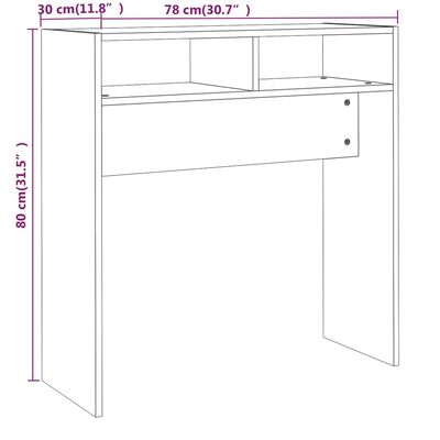 vidaXL Konzolový stolek hnědý dub 78 x 30 x 80 cm kompozitní dřevo