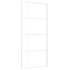 vidaXL Posuvn&eacute; dveře ml&eacute;čn&eacute; ESG sklo a hlin&iacute;k 90 x 205 cm b&iacute;l&eacute;