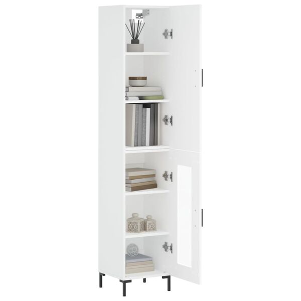 vidaXL Skř&iacute;ň highboard b&iacute;l&aacute; 34,5 x 34 x 180 cm kompozitn&iacute; dřevo