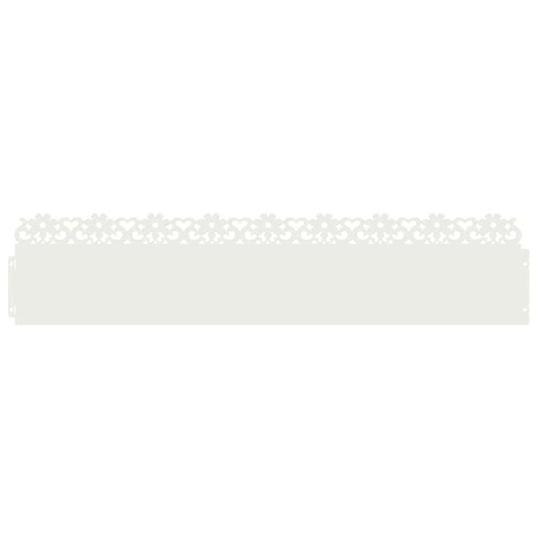 vidaXL Obrubníky trávníku 10 pcs Bílá 103 x 0,05 x 22 cm Ocel