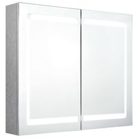vidaXL LED koupelnová skříňka se zrcadlem betonově šedá 80x12x68 cm