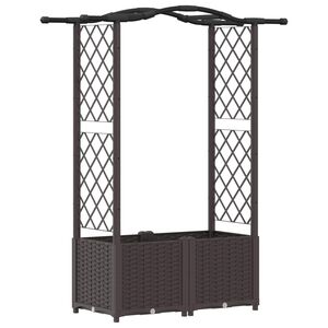 vidaXL Vyv&yacute;&scaron;en&yacute; z&aacute;hon s trel&aacute;ž&iacute; a střechou Hněd&aacute; 125 x 40 x 138 cm PP