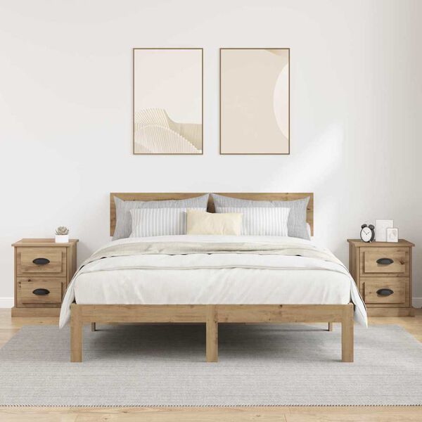 vidaXL Nočn&iacute; skř&iacute;ňka 2 pcs Artisanov&yacute; dub 39 x 39 x 47.5 cm