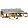 vidaXL Venkovn&iacute; pohovkov&aacute; souprava 6 ks Př&iacute;rodn&iacute; a světle &scaron;ed&aacute;