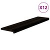 vidaXL N&aacute;&scaron;lapy na schody 12 ks hnědo-čern&eacute; 110x25x2 cm masivn&iacute; dub