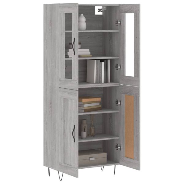 vidaXL Skř&iacute;ň highboard &scaron;ed&aacute; sonoma 69,5 x 34 x 180 cm kompozitn&iacute; dřevo