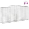 vidaXL Klenut&eacute; gabionov&eacute; ko&scaron;e 13ks 300x50x140/160cm pozinkovan&eacute; železo