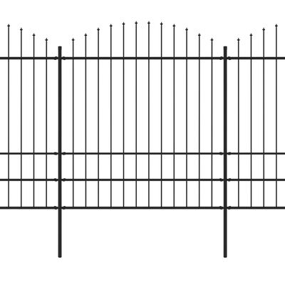 vidaXL Zahradní plot s hroty ocel (1,75–2) x 3,4 m černý