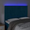 vidaXL Čelo postele s LED tmavě modr&eacute; 144x5x118/128 cm samet