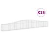 vidaXL Klenut&eacute; gabionov&eacute; ko&scaron;e 15 ks 400x30x40/60 cm pozinkovan&eacute; železo