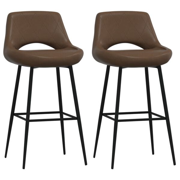 vidaXL Barové židle 2 ks tmavě hnědé umělá kůže
