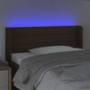 vidaXL Čelo postele s LED tmavě hněd&eacute; 83 x 16 x 78/88 cm textil