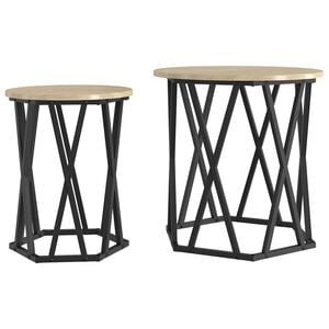 vidaXL Konferenčn&iacute; stolek 2 pcs Sonoma dub Inžen&yacute;rsk&eacute; dřevo a ocel
