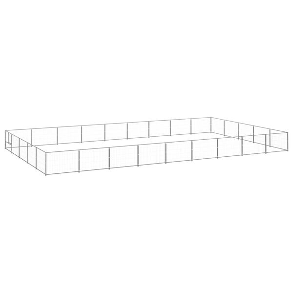 vidaXL Ps&iacute; kotec stř&iacute;brn&yacute; 45 m&sup2; ocel