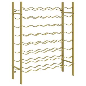 vidaXL Stojan na v&iacute;no na 48 lahv&iacute; zlat&yacute; kov