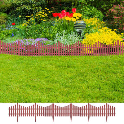 vidaXL Zahradní dekorativní plot 17 ks 10 m hnědý