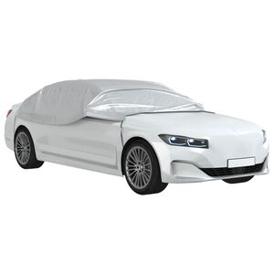 vidaXL Polovičn&iacute; autopotah s h&aacute;čky stř&iacute;brn&yacute; L