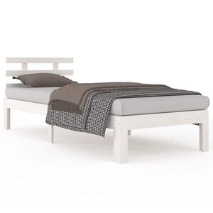vidaXL R&aacute;m postele b&iacute;l&yacute; masivn&iacute; dřevo 75 x 190 cm mal&eacute; jednolůžko