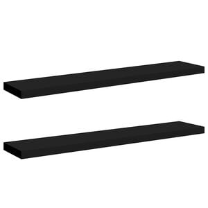 vidaXL Plovouc&iacute; n&aacute;stěnn&eacute; police 2 ks čern&eacute; 120 x 23,5 x 3,8 cm MDF