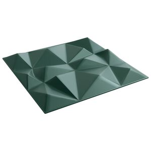 vidaXL N&aacute;stěnn&eacute; panely 12 ks 50 x 50 cm Diamantov&aacute; zelen&aacute; XPS pěna