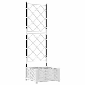 vidaXL Zahradn&iacute; pěstebn&iacute;k B&iacute;l&aacute; 40 x 40 x 125,5 cm PP