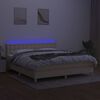 vidaXL Box spring postel s matrac&iacute; a LED kr&eacute;mov&aacute; 160x200 cm textil