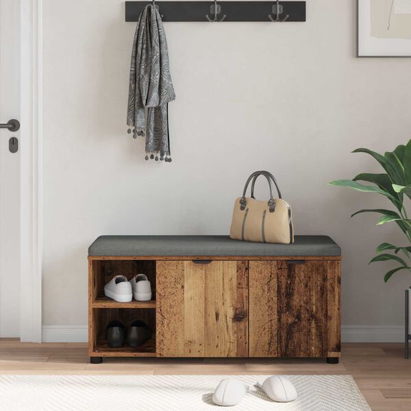 vidaXL Chodbičkov&aacute; lavice s pol&scaron;t&aacute;řem Star&eacute; dřevo 100 x 38 x 46 cm