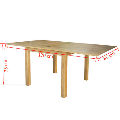 vidaXL Rozkládací stůl 85 x 85 x 75 cm masivní dubové dřevo