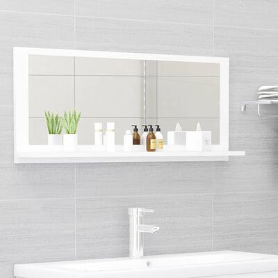 vidaXL Koupelnové zrcadlo bílé 90 x 10,5 x 37 cm dřevotříska