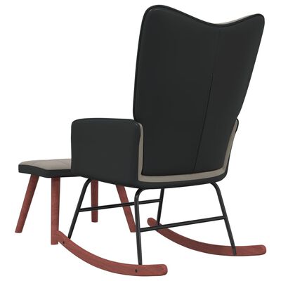 vidaXL Houpací křeslo se stoličkou světle šedé samet a PVC