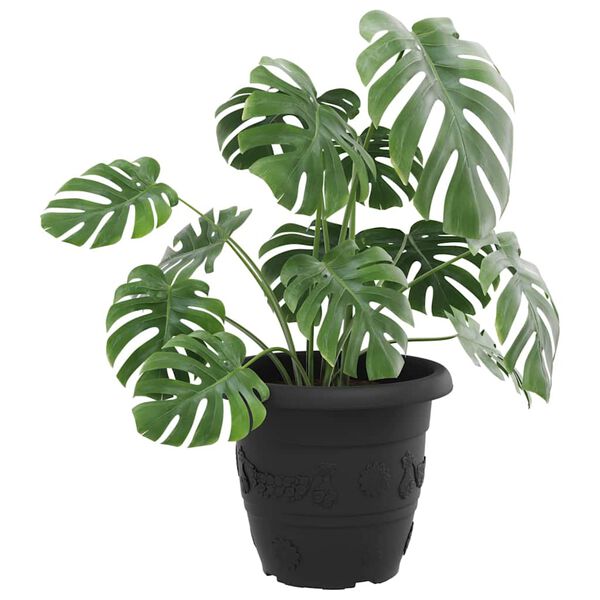 vidaXL Kulat&yacute; květin&aacute;č 6 pcs Čern&aacute; &Oslash; 26 x 21.5 cm Plast