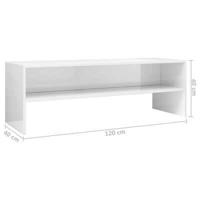 vidaXL TV stolek bílý s vysokým leskem 120 x 40 x 40 cm dřevotříska