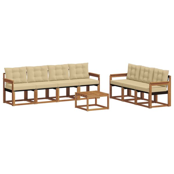 vidaXL Venkovn&iacute; pohovkov&aacute; souprava 8 pcs Přirozen&aacute; a B&eacute;žov&aacute;