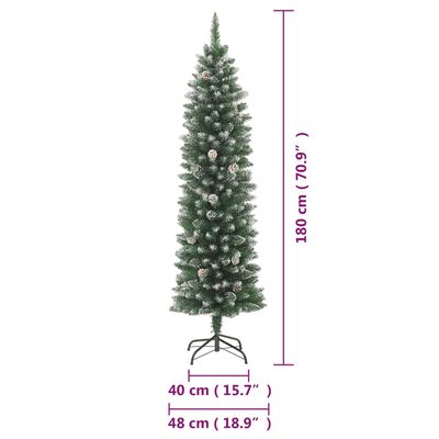 vidaXL Umělý úzký vánoční stromek se stojanem 180 cm PVC