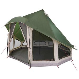 vidaXL Tipi stan se střechou Zelen&aacute; 404 x 370 x 270 cm taft