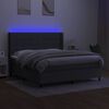 vidaXL Box spring postel s matrac&iacute; a LED tmavě &scaron;ed&aacute; 180x200 cm textil